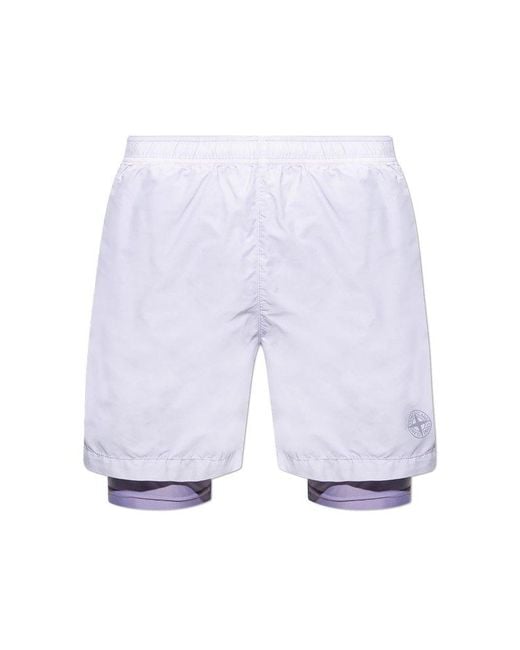 Stone island hot sale shorts white