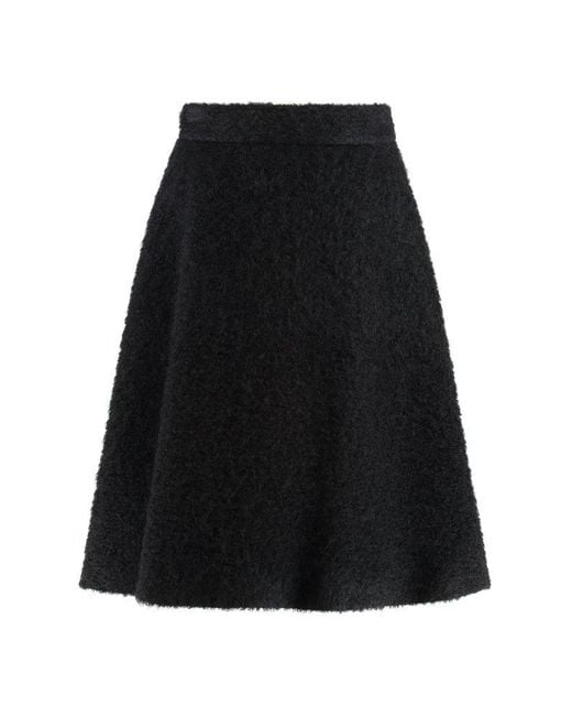 Miu Miu Black Knitted Midi Skirt