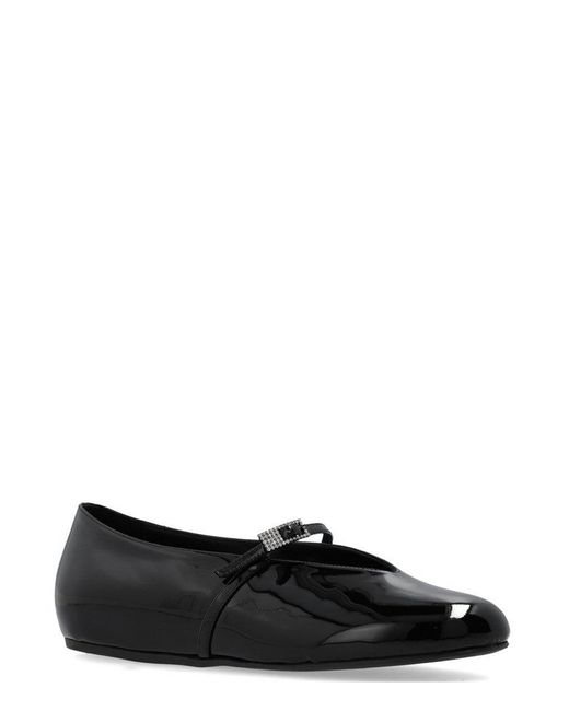 Le Silla Black Danielle Embellished Ballet Flats