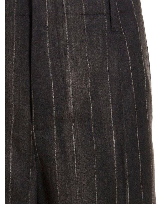 Versace Black Pinstripe High-waist Tailored Pants for men