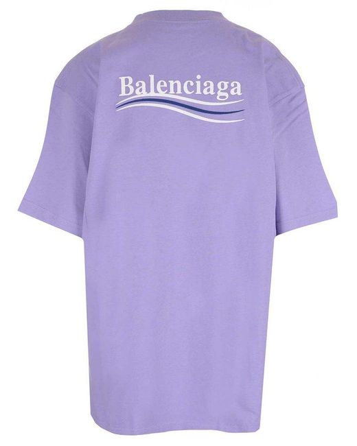 国内発送☆BALENCIAGA☆Medium Fit T-Shirt/PURPLE ロゴ Buy Balenciaga Medium Fit T-Shirt 'Deep Purple/Black