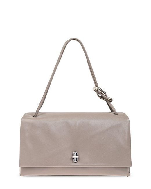 Marc Jacobs Gray The Large Dual Foldover-Top Shoulder Bag