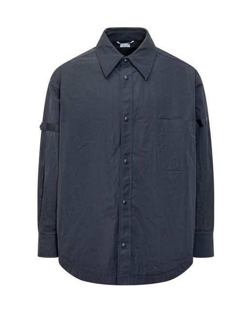 Thom Browne Blue Ripstop Armbands Oversized Shirt Jacket for men
