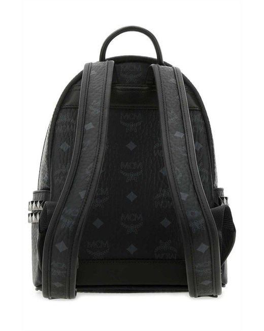 MCM Black Stark Zipped Backpack
