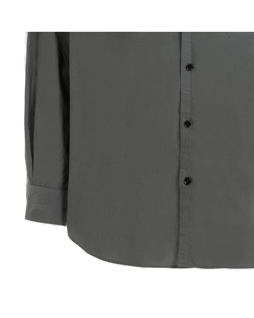 Lemaire Gray Asphalt Green Double Pocket Ls Shirt for men