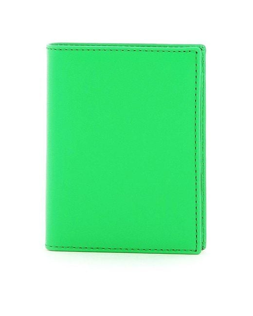 Comme des Garçons Green Leather Small Bi-fold Wallet for men