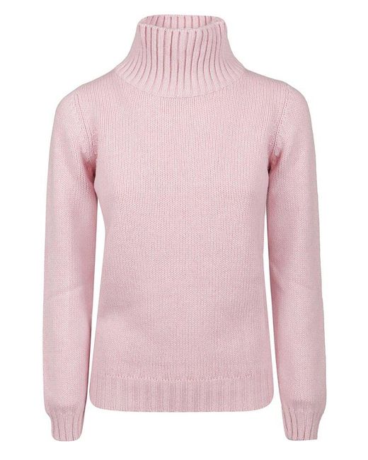 Aragona Pink Turtleneck Sweater