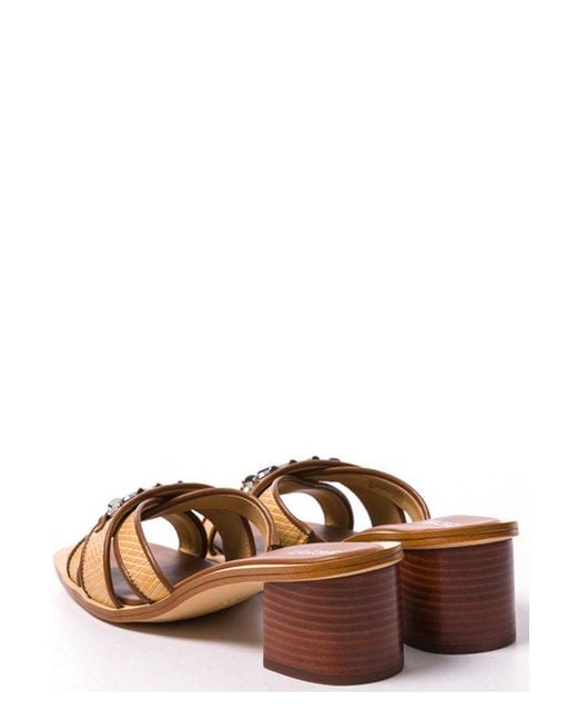 Michael Kors Brown Slip-on Heeled Sandals