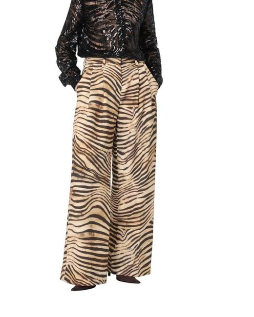 Just Cavalli Multicolor Zebra Printed Straight-Leg Trousers