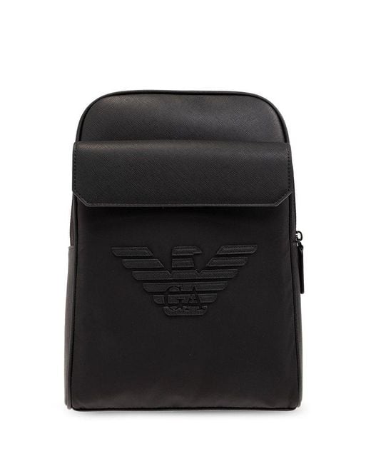 Emporio Armani Black Backpack From The 'sustainability' Collection, for men