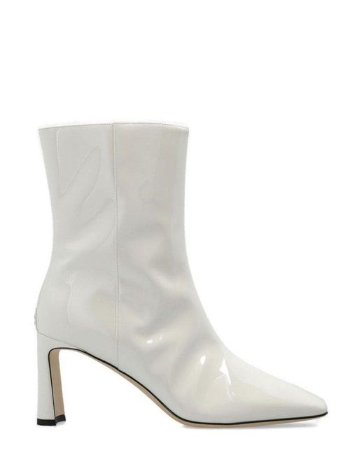 Jimmy Choo Heeled Ankle Boots in White | Lyst