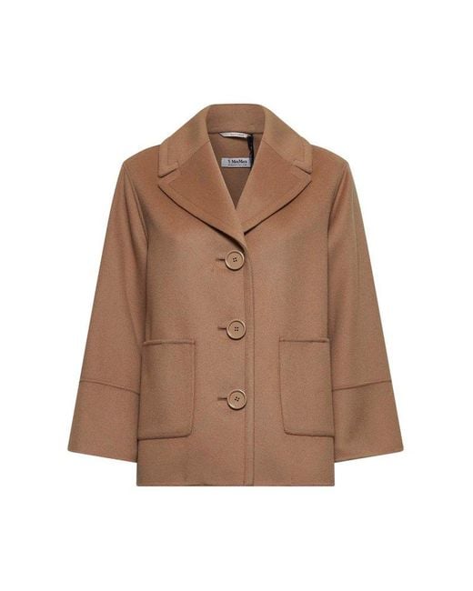 Max Mara Brown Drap Windsor Short Coat