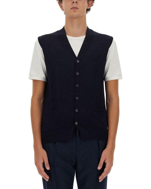 Ballantyne Blue Basolan Sleeveless Cardigan for men