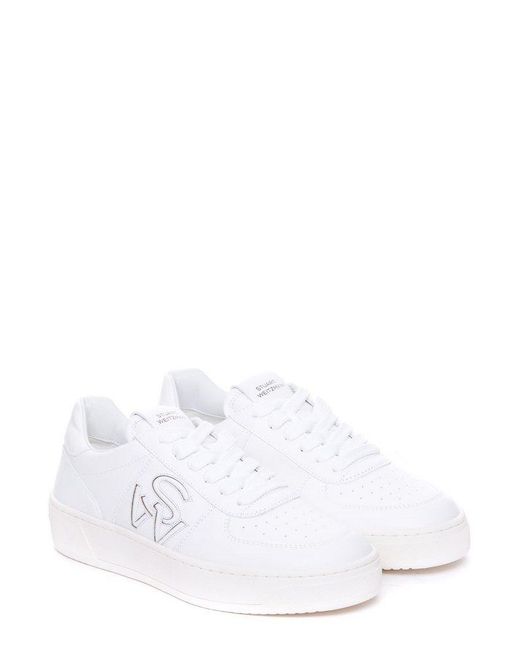 Stuart Weitzman White Sw Courtside Logo Sneakers