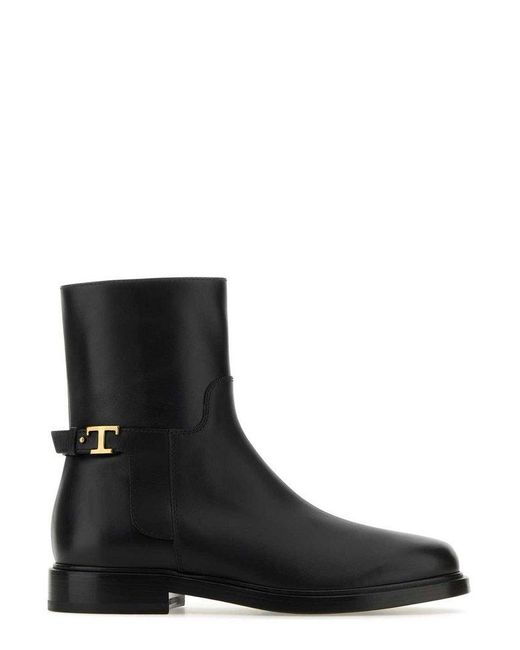 Tod's Black Ankle Boots In Leather