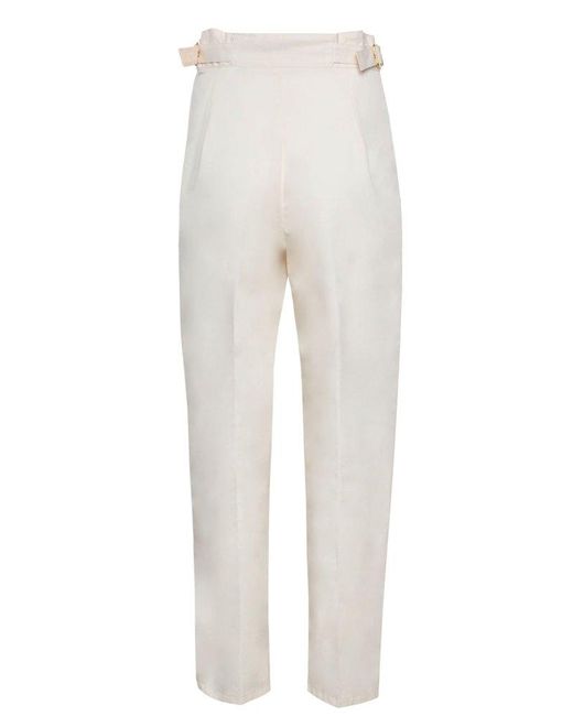 Elisabetta Franchi White High-waisted Tailored Pants