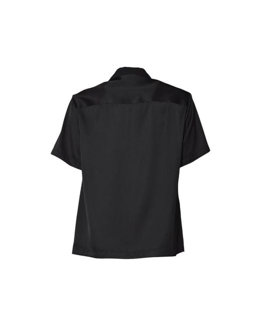 Jil Sander Black Silk Short-Sleeve Shirt for men