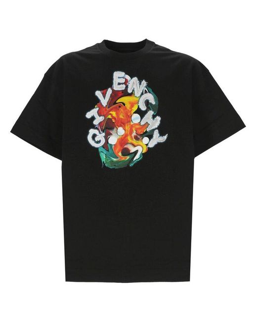 Givenchy Black Logo Printed Crewneck T-shirt for men