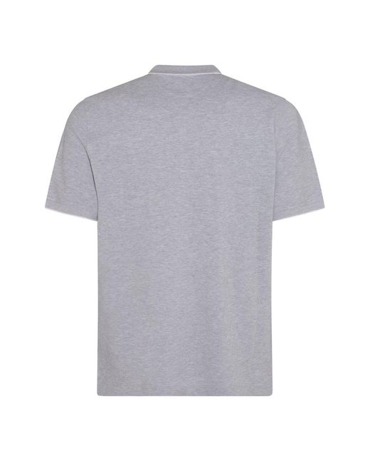 Brunello Cucinelli Gray Grey Cotton Polo Shirt for men