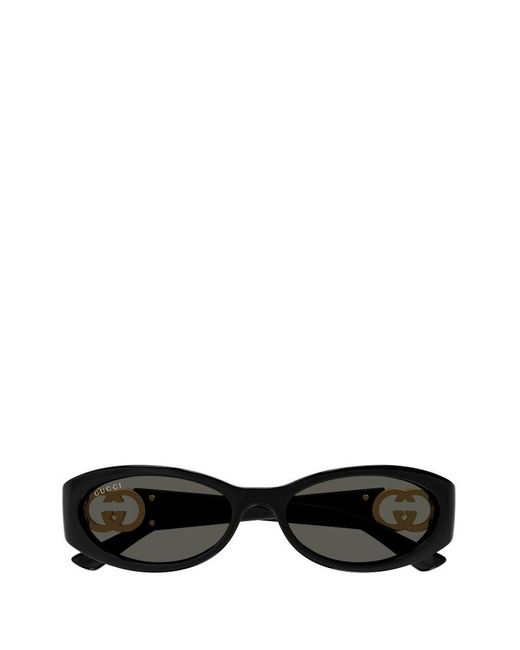 Gucci Black Oval Frame Sunglasses