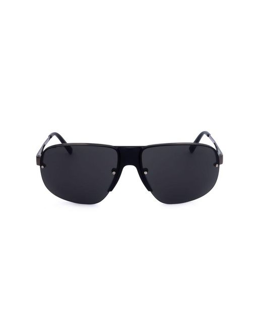 【Tod's】トッズ パイロット フレーム サングラス TODS Sunglasses TO 205 01V Leather Detail Blue Glass Sport