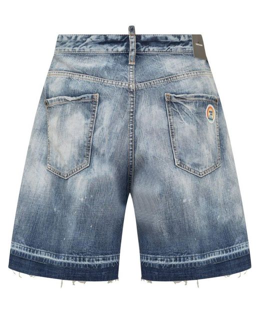 DSquared² Blue Ruined Boxer Shorts for men
