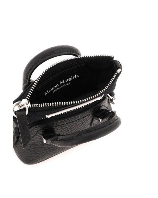 Maison Margiela Black Numbers-patch Zipped Mini Shoulder Bag
