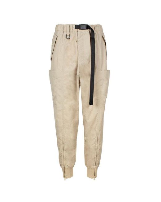 Y-3 Natural Belted Crinkled Track Pants for men