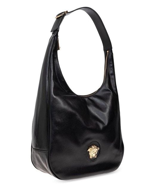 Versace Black Medusa-plaque Zipped Shoulder Bag