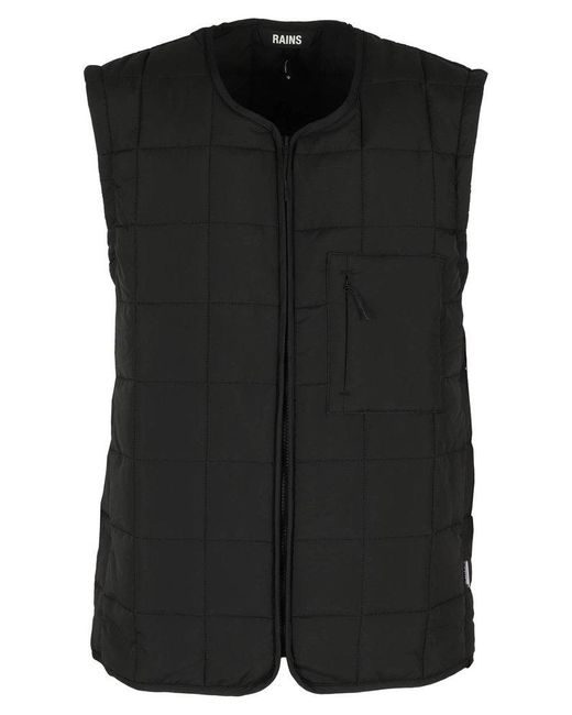 Rains Black Liner Sleeveless Quilted Gilet