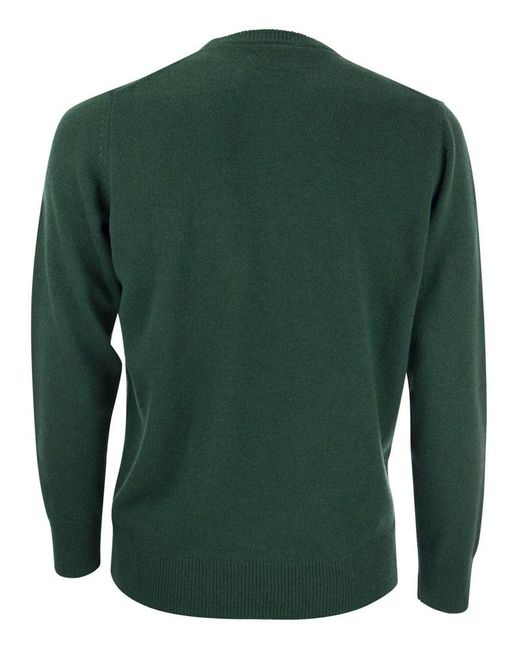 Mc2 Saint Barth Green Courma Wool And Cashmere Blend Jumper for men