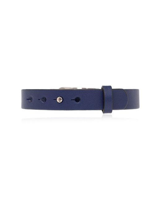 Ferragamo Blue Leather Bracelet for men