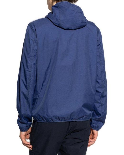 Woolrich Blue Down Jacket With Stand-Up Collar for men