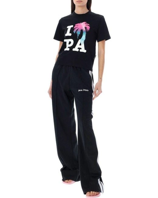Palm Angels Black I Love Pa Crewneck T-shirt