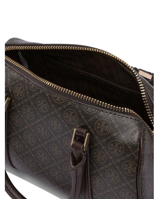 Tory Burch Brown T Monogram Petite Barrel Bag