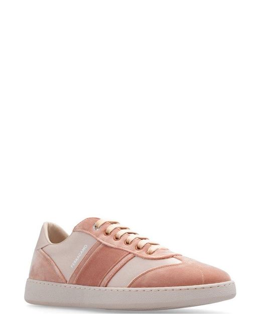 Ferragamo Pink Lace-up Sneakers