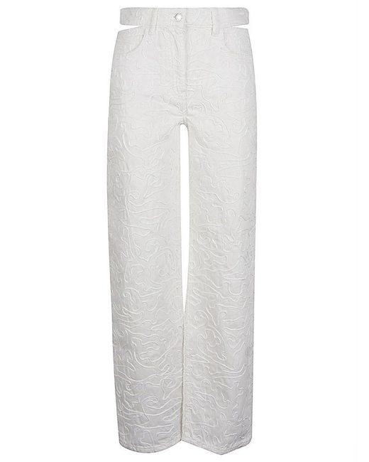 IRO White Lambert Cut-Out Detail Cotton Jeans