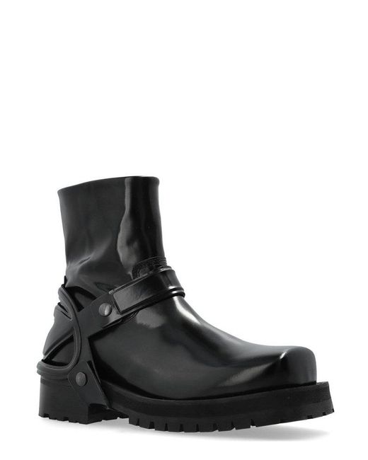 DIESEL D-Texan Ch Square Toe Boots in Black for Men | Lyst