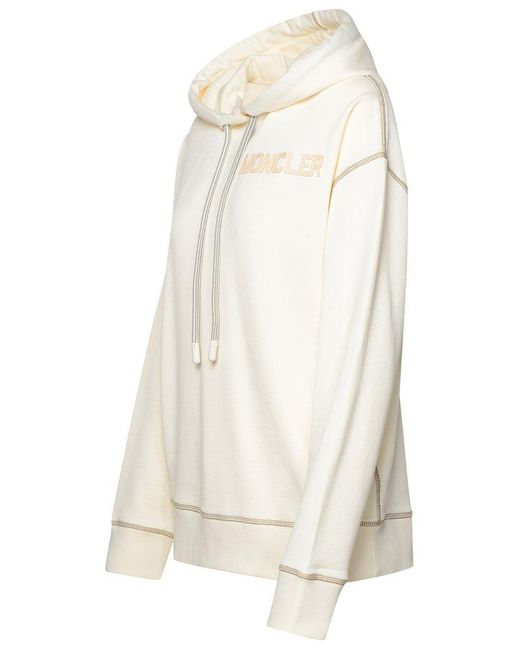 Moncler Natural Ivory Cotton Hoodie