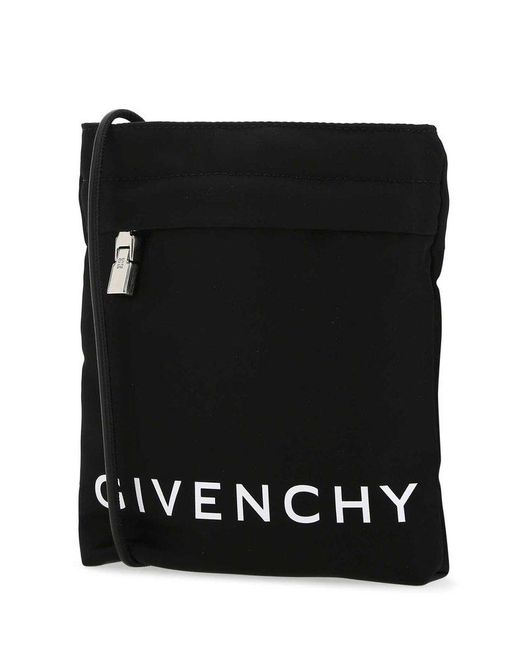 Givenchy Black Logo Printed Iphone Pouch for men