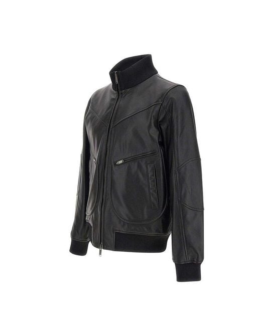 Iceberg Black High Neck Zipped Bomber Jacket for men