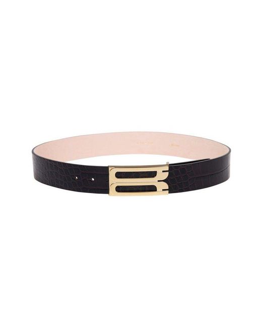 Victoria Beckham Black Embossed Jumbo Frame Belt