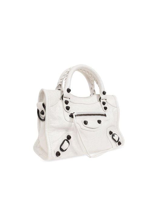 Balenciaga White Le City Mini Tote Bag