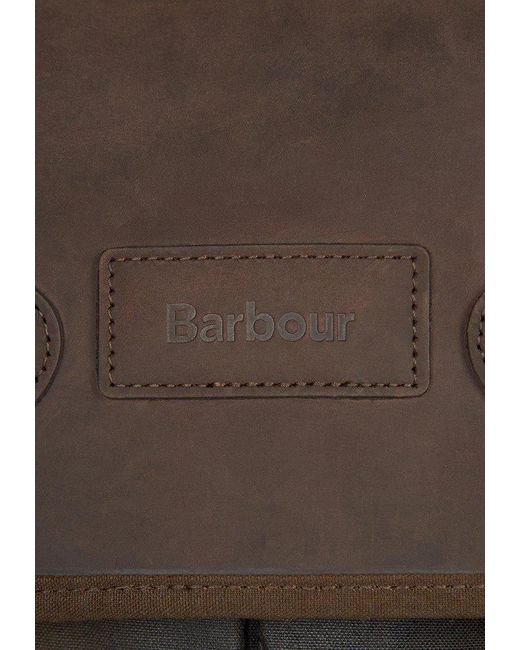 Barbour Gray Logo Patch Foldover-top Shoulder Bag for men