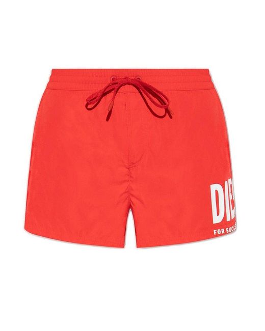 DIESEL Red Bmbx Mike Swim Shorts for men