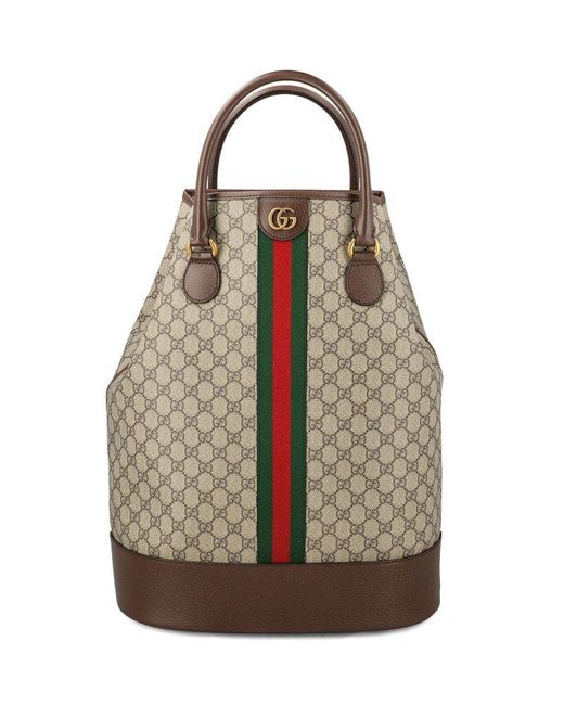Gucci Brown Savoy Web-striped Duffle Bag for men