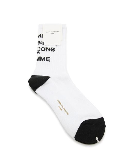 Comme des Garçons Black Logo Intarsia Calf-length Socks for men