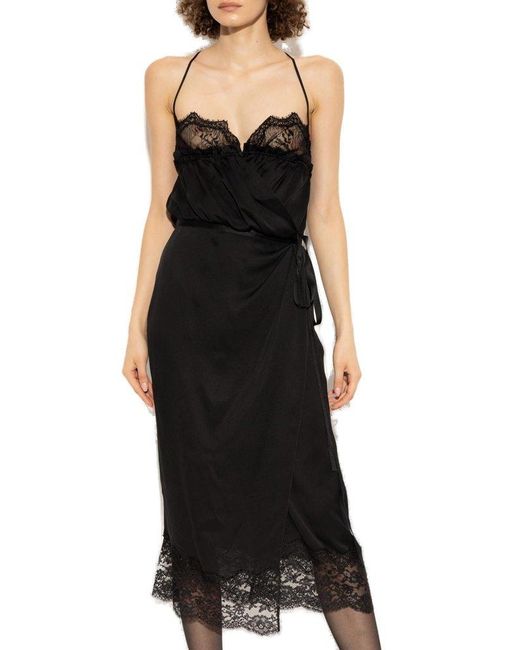 【送料&関税込】Saint Laurent Black Lace Dress Saint Laurent Lace Sleeveless Maxi Dress | Neiman Marcus