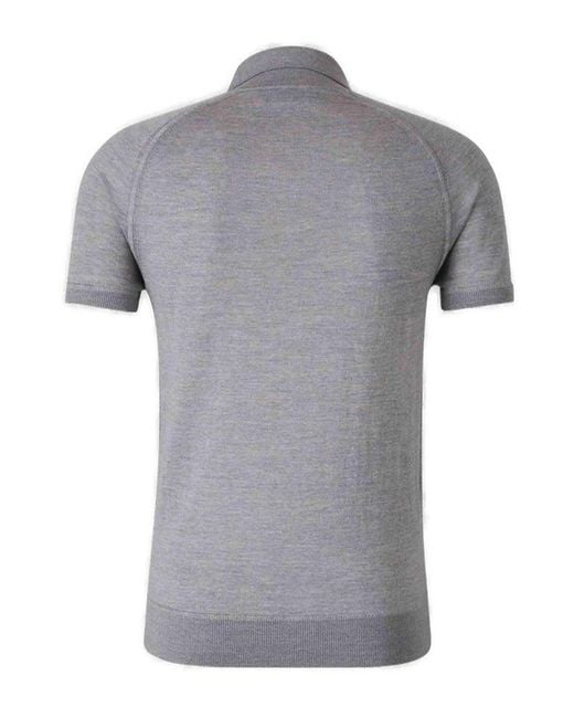 DSquared² Gray Wool Knit Polo for men