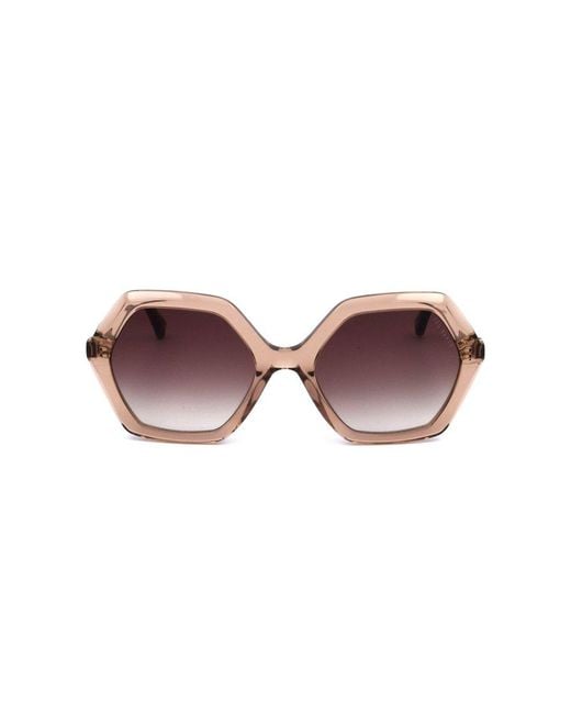 Ted Baker Pink Geometric-Frame Sunglasses